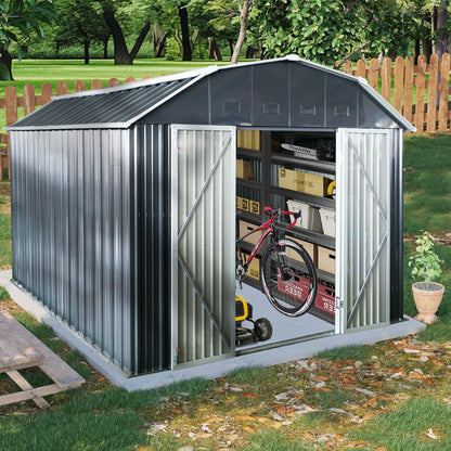 Outdoor Metal Shed With Arch Roof And Doors