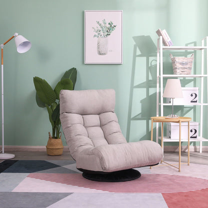 Adjustable Japanese reclining floor chair in beige fabric with metal frame for living room on Tampa Home & Garden Store