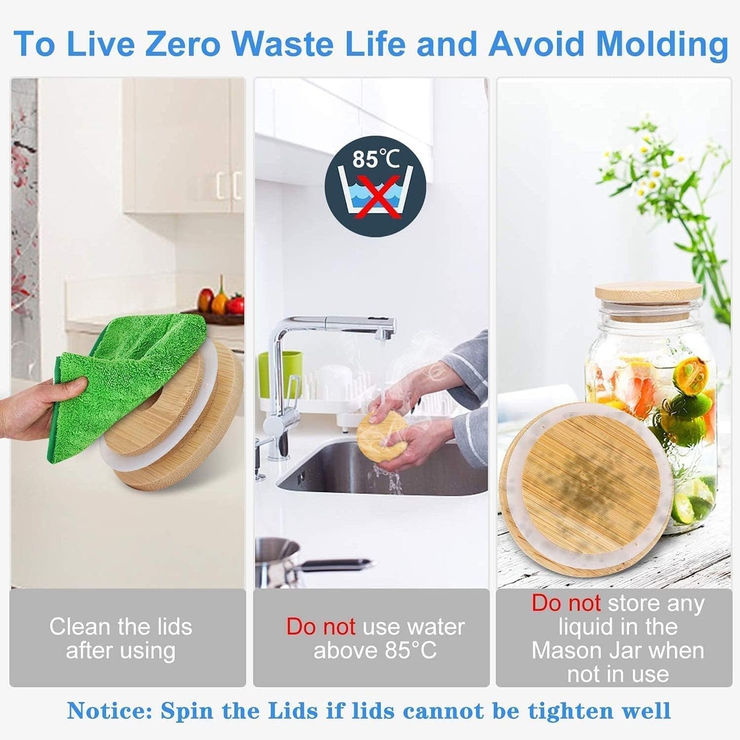 🌿 Bamboo Mason Jar Lids with Straws – Leak-Proof, Reusable, and Eco-Friendly