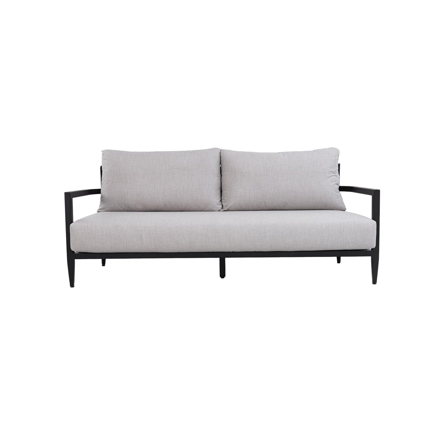 All Aluminum Outdoor Bench And Black Cushion