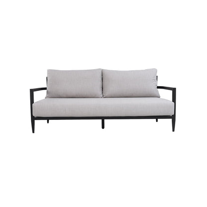 All Aluminum Outdoor Bench And Black Cushion