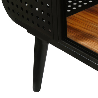 Modern Spacious Cat House Black + Brown with perforated metal panel and wood top on Tampa Home & Garden Store
