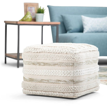 Sommer Handcrafted Square Pouf for Living Room