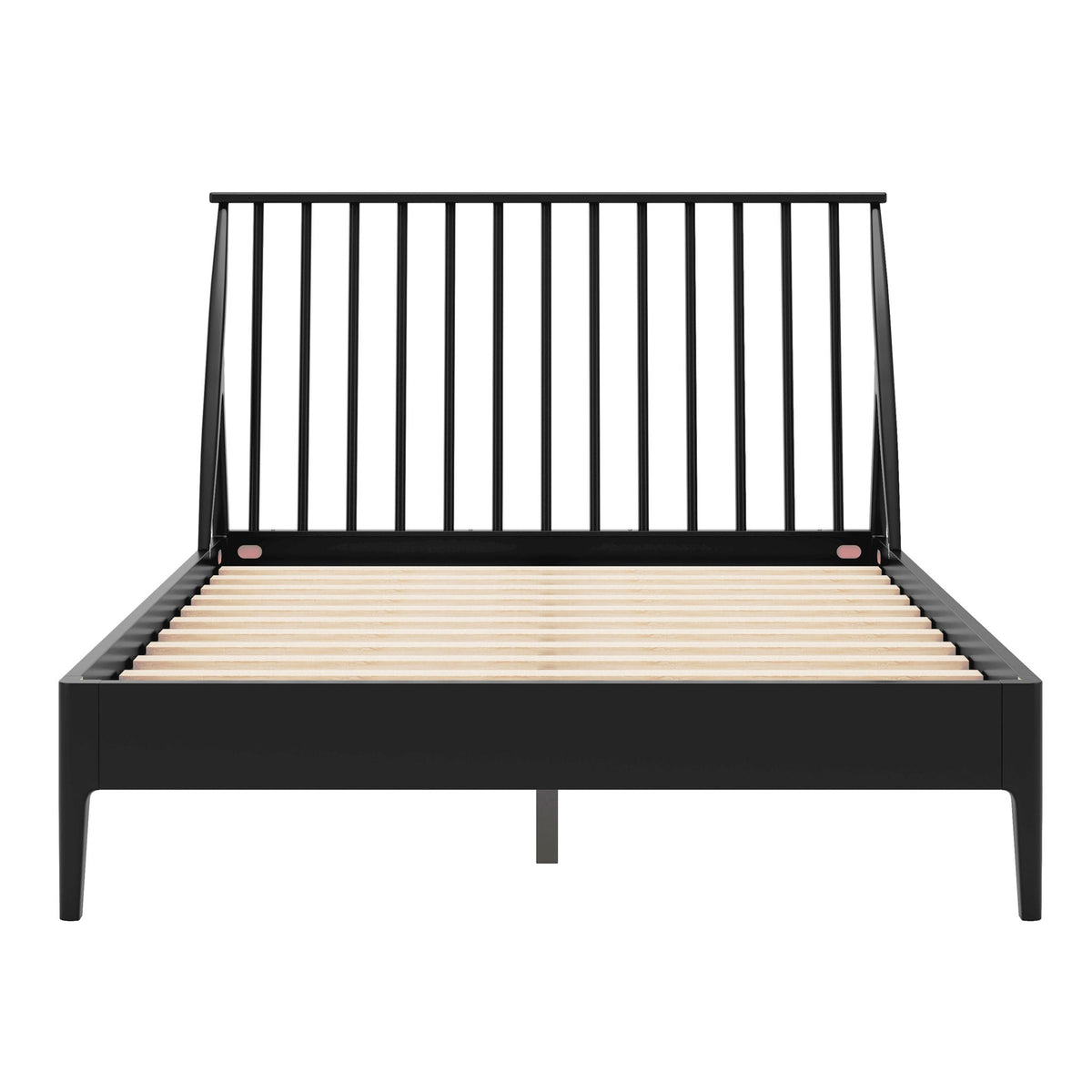 Bohemian Platform Bed With Tall Headboard black metal frame with slat base HouseOfZazla on Tampa Home & Garden Store