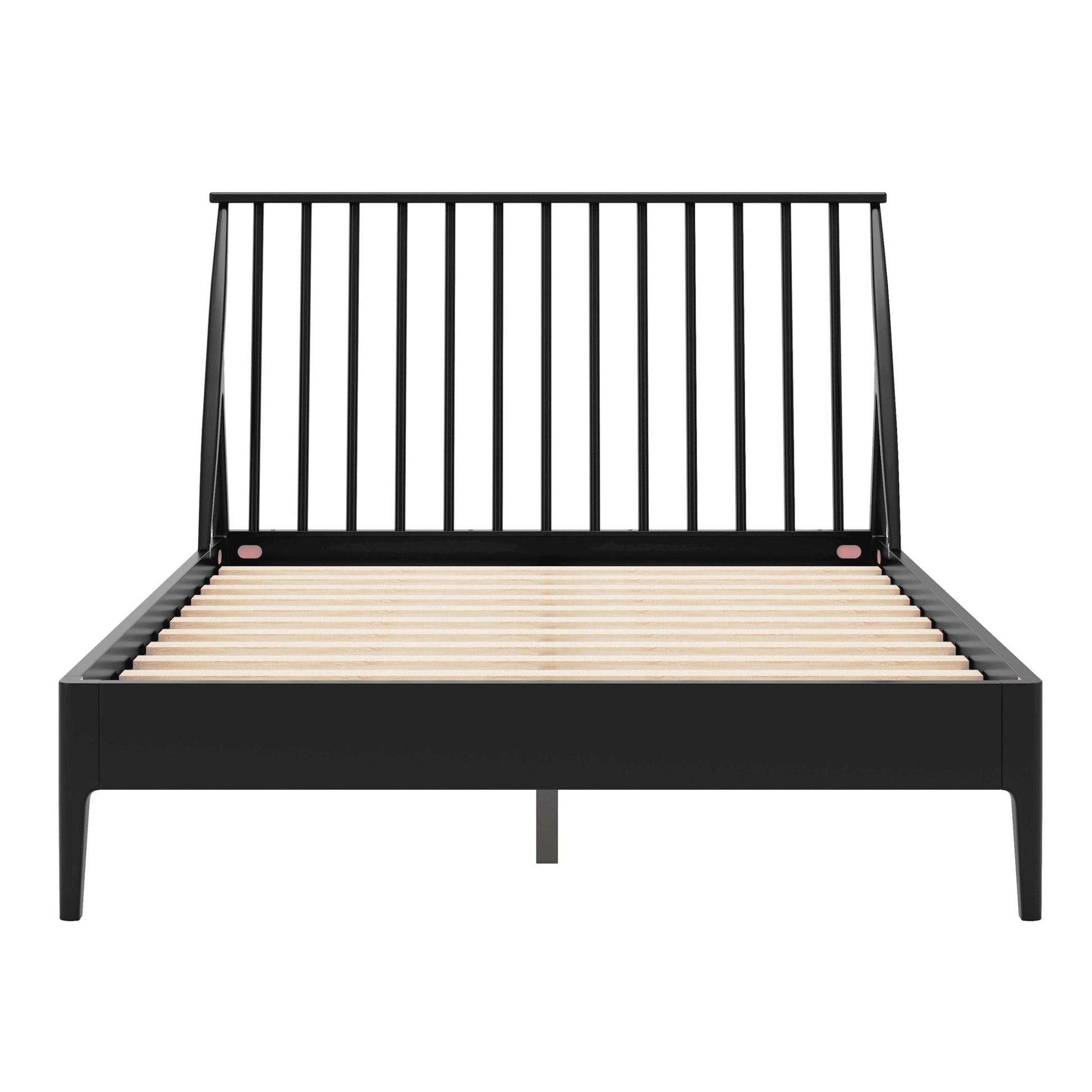 Bohemian Platform Bed With Tall Headboard black metal frame with slat base HouseOfZazla on Tampa Home & Garden Store