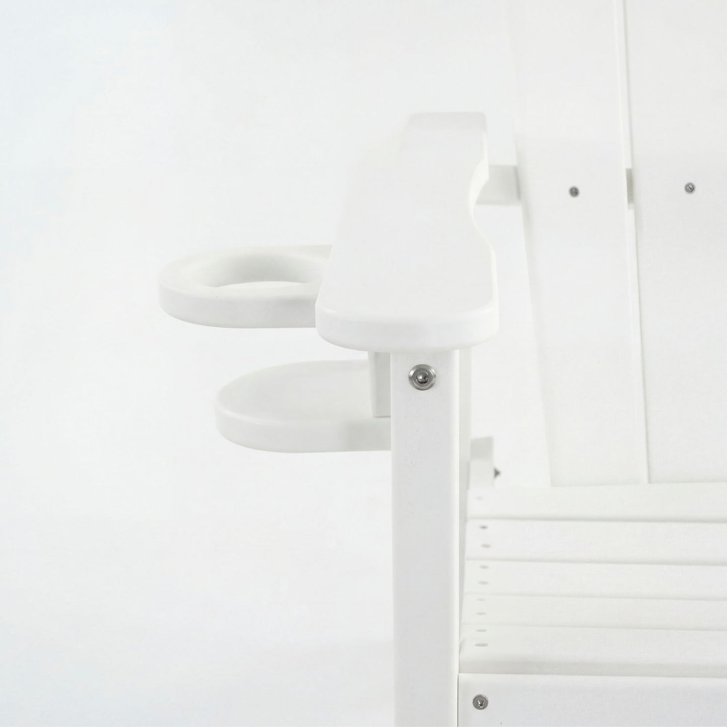 White Bar Height Adirondack Chair and Cup Holder