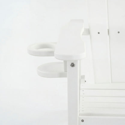 White Bar Height Adirondack Chair and Cup Holder