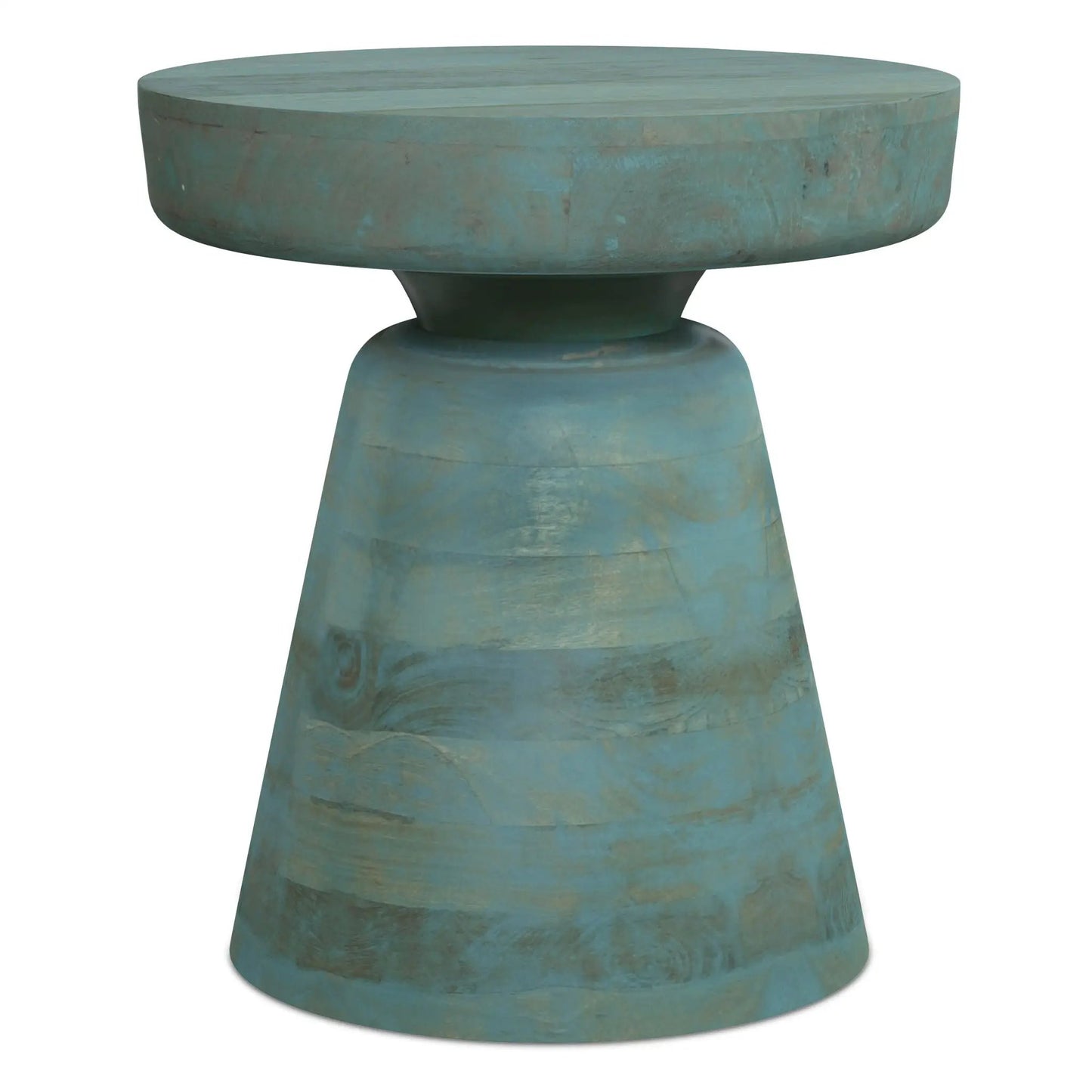 Robbie Handcrafted Accent Table, teal top with pedestal base by Unique Piece Furniture on Tampa Home & Garden Store