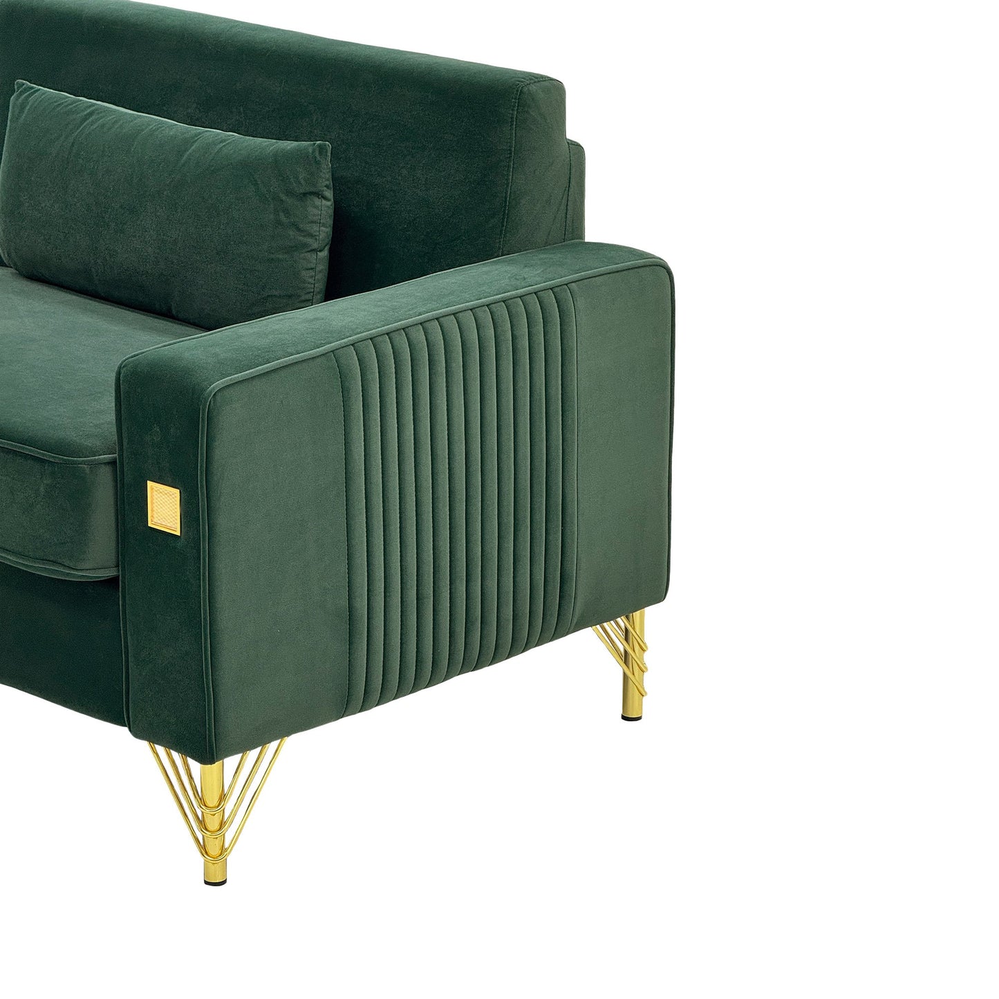 Emerald Green Velvet Sofa Set in the Living Room
