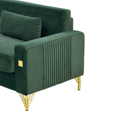 Emerald Green Velvet Sofa Set in the Living Room