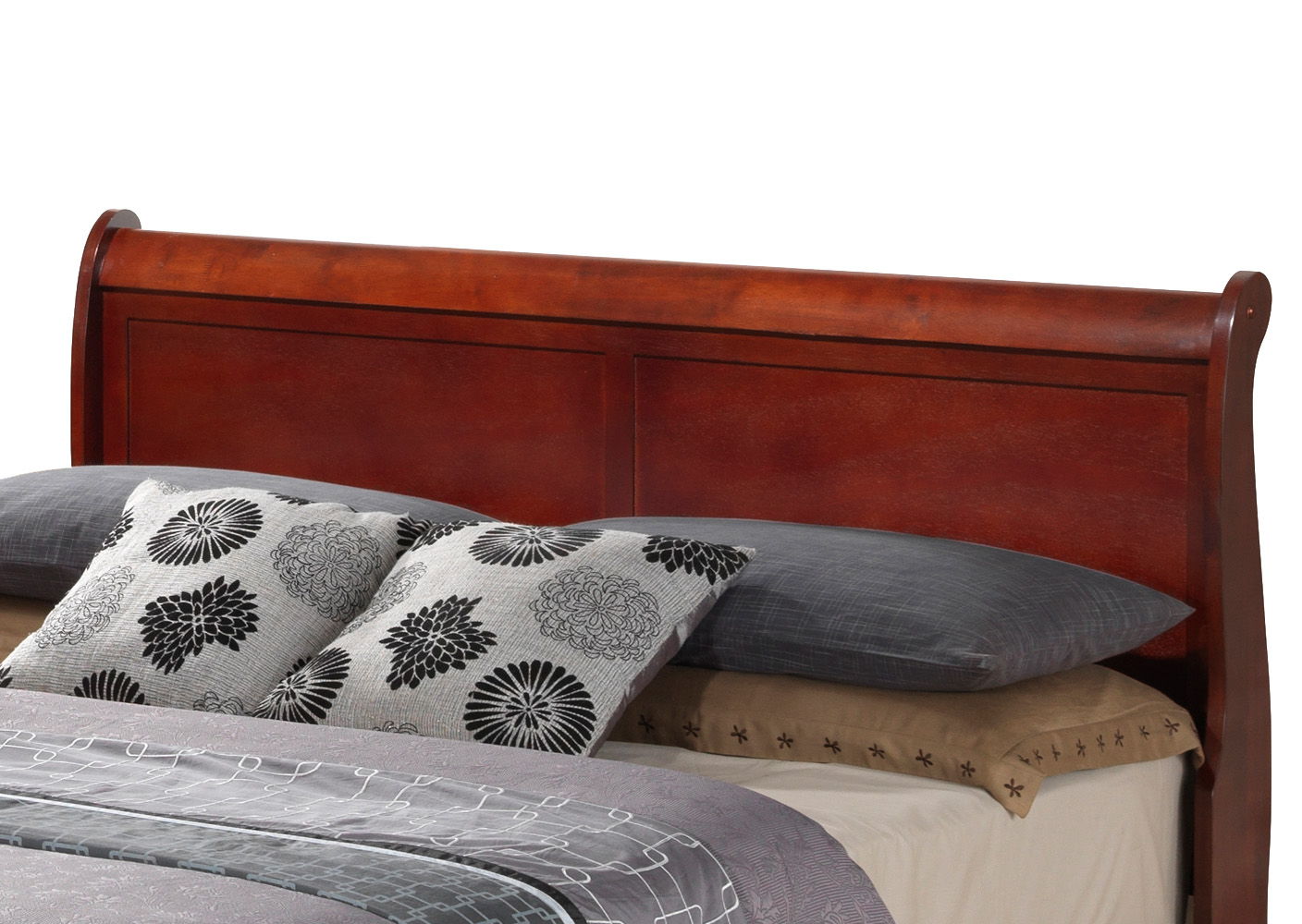 Premium Panel Sleigh Bed with Low Footboard