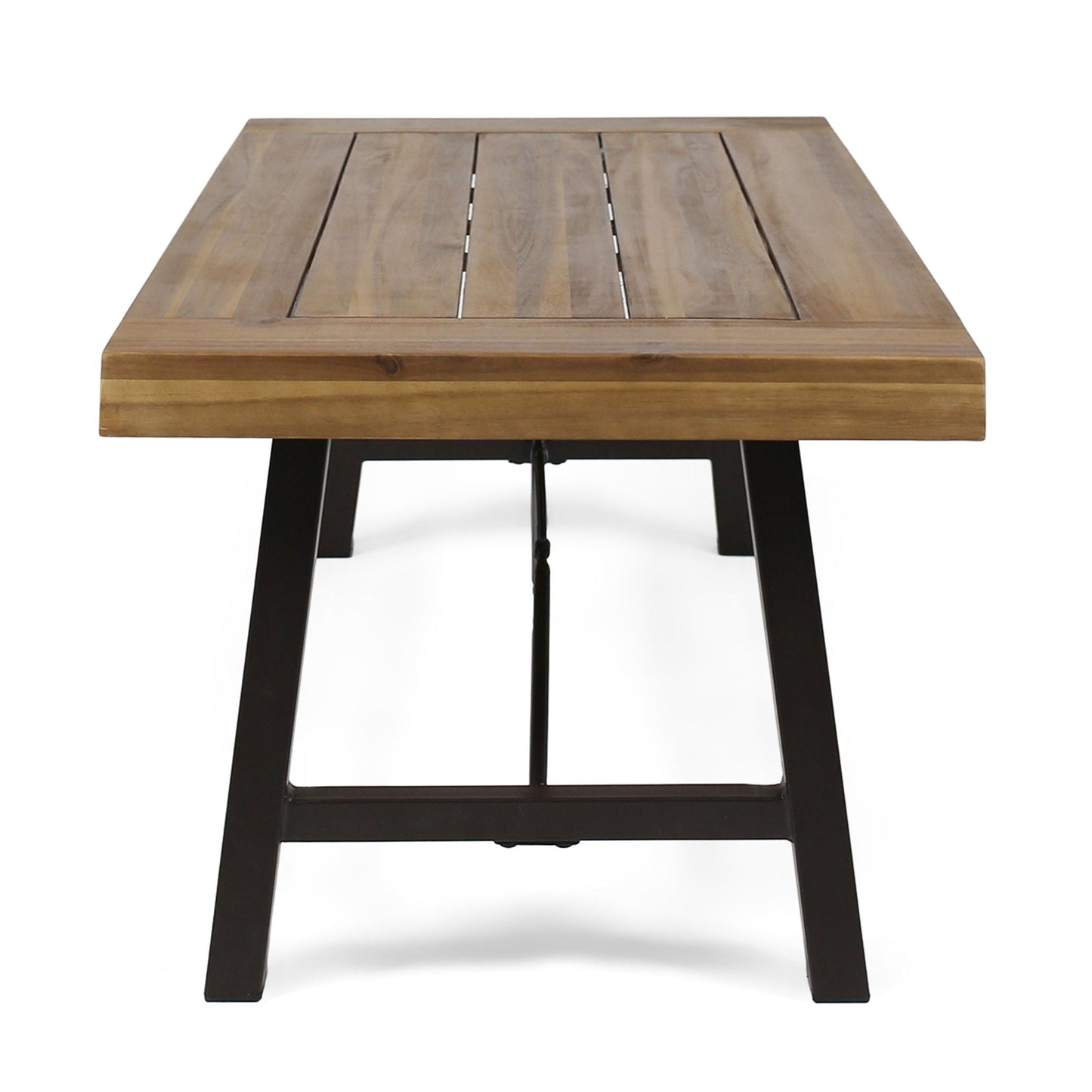 Modern Outdoor Acacia And Metal Coffee Table
