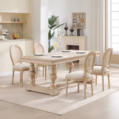 French Country Dining Chairs set of 2 with upholstered seats and rattan backs HouseOfZazla on Tampa Home & Garden Store