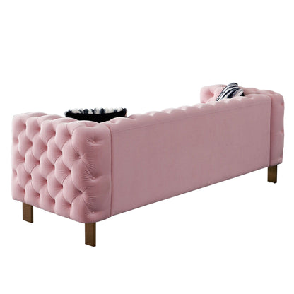 Modern Chesterfield Tufted Sofa and Metal Legs