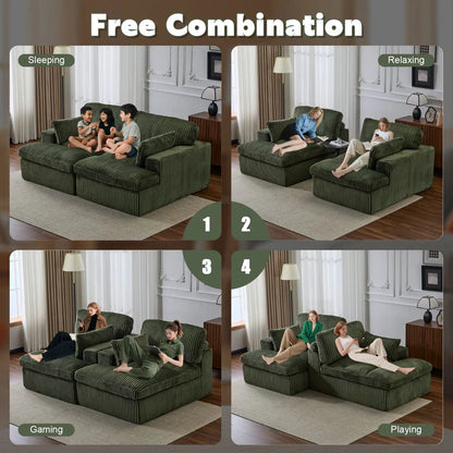 Oversized Double Chaise Lounge Chair Upholstered