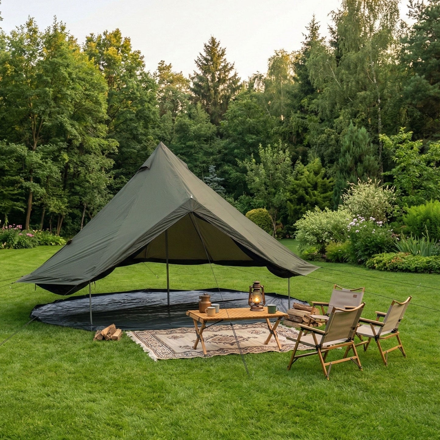 4 Season Bell Tent 13.1FT olive green canvas by HouseOfZazla on Tampa Home & Garden Store