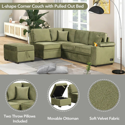 Sleeper Sofa Bed With Storage 2 In 1 Couch