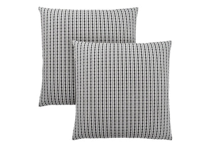 Square throw pillows, 2-pack, black-white striped knit, insert included, hypoallergenic on Tampa Home & Garden Store