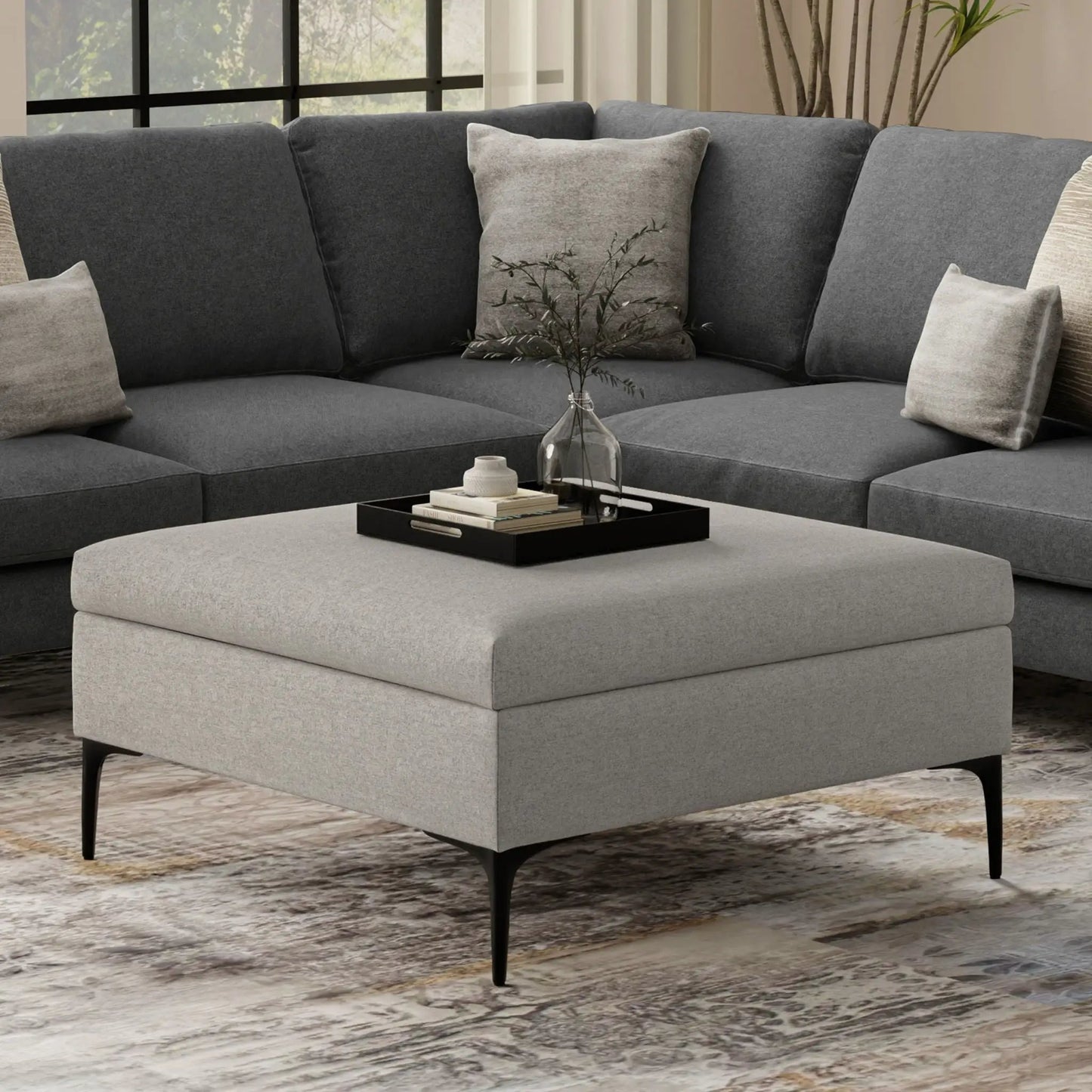 Rebecca Coffee Table Storage Ottoman Lift Lid