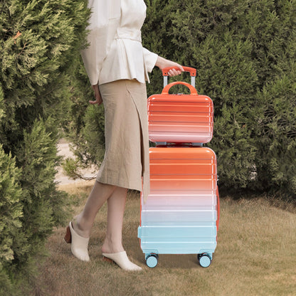 2pc gradient spinner luggage set with locks in orange to blue on Tampa Home & Garden Store