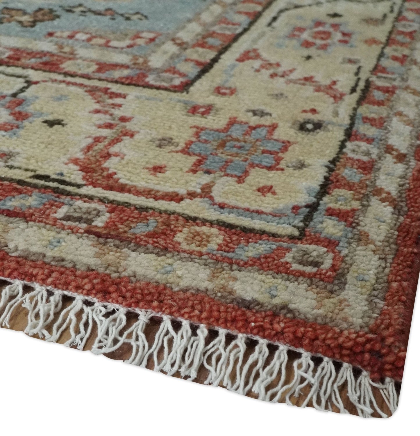 8x10 Antique look Traditional Floral Gray, Rust and Beige Hand knotted wool Area Rug - Tampa Home & Garden Store