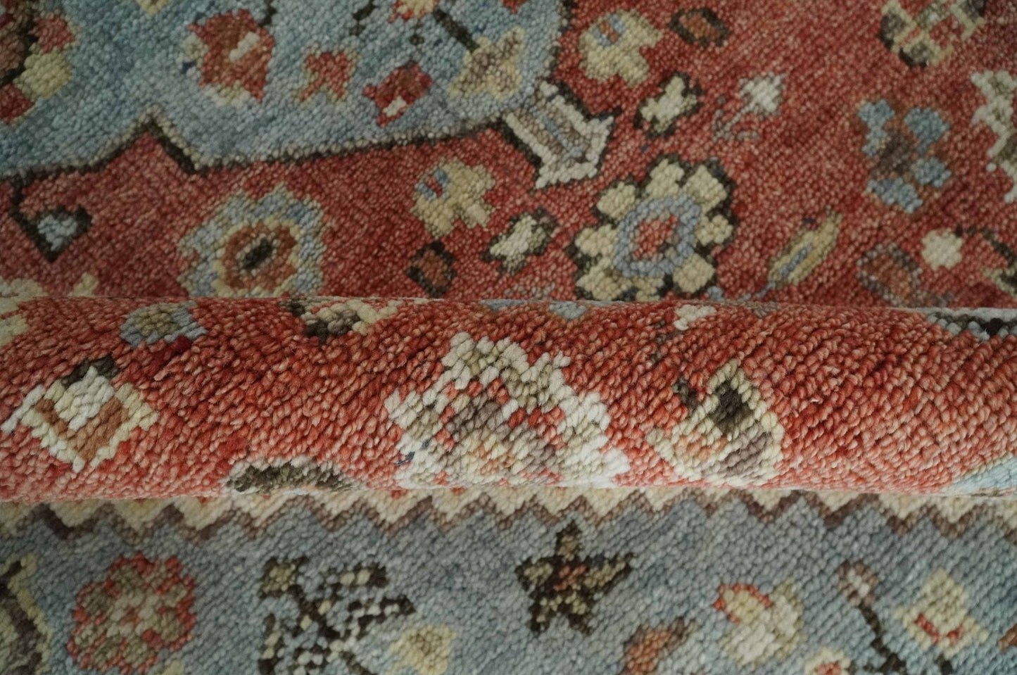 8x10 Antique look Traditional Floral Gray, Rust and Beige Hand knotted wool Area Rug - Tampa Home & Garden Store