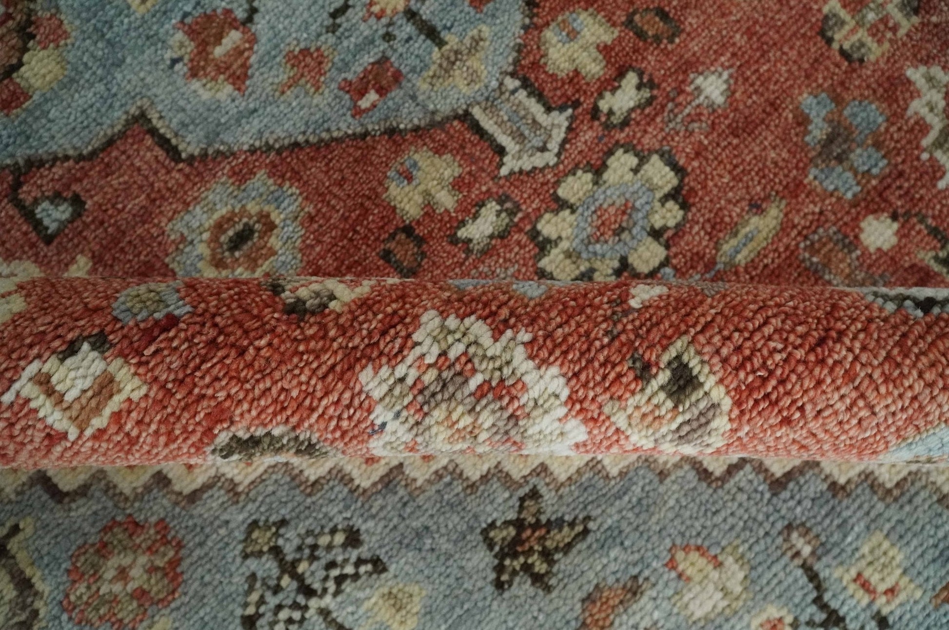 8x10 Antique look Traditional Floral Gray, Rust and Beige Hand knotted wool Area Rug - Tampa Home & Garden Store