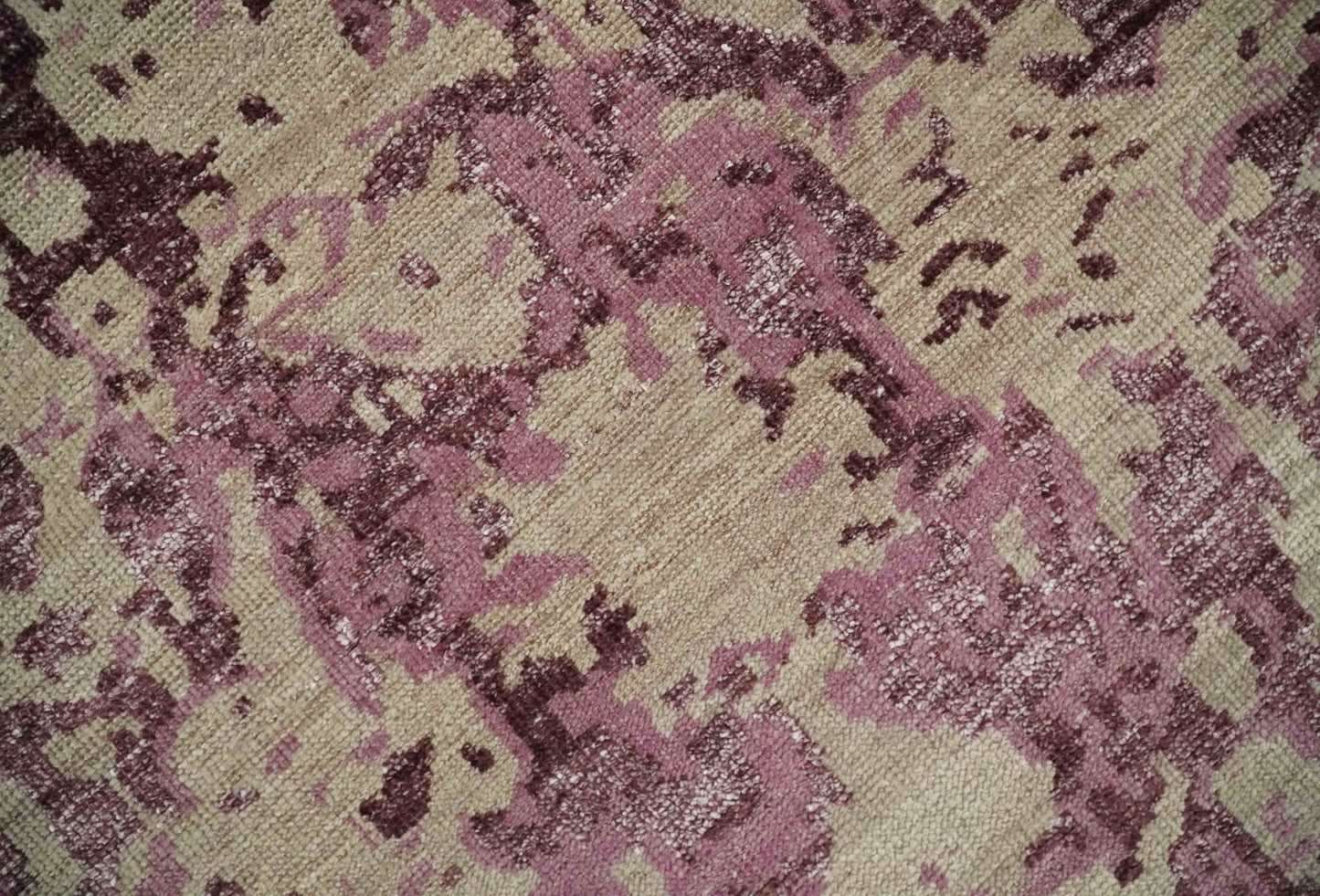 8x10 Camel and Purple Antique Style, Abstract Hand Knotted Low pile Wool Area Rug - Tampa Home & Garden Store