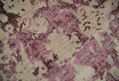 8x10 Camel and Purple Antique Style, Abstract Hand Knotted Low pile Wool Area Rug - Tampa Home & Garden Store