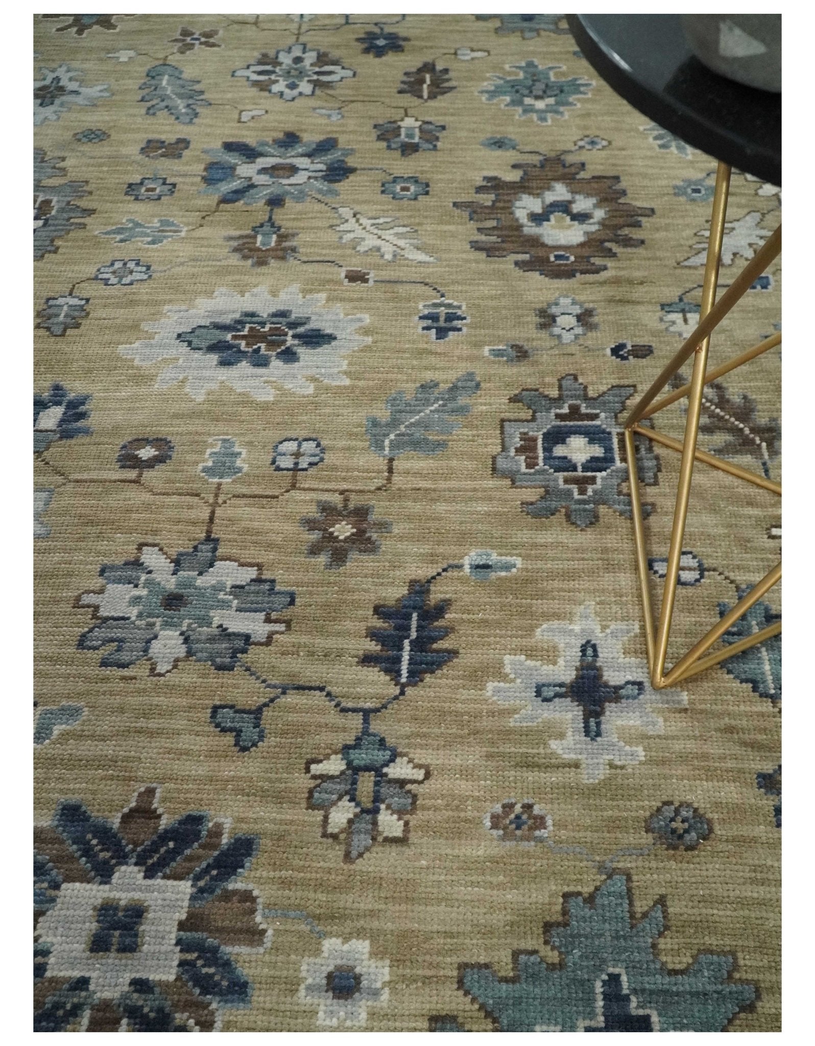 8x10 Traditional Beige and Gray Antique Style Floral Hand knotted Wool Area Rug - Tampa Home & Garden Store