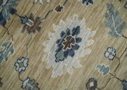 8x10 Traditional Beige and Gray Antique Style Floral Hand knotted Wool Area Rug - Tampa Home & Garden Store