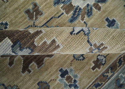 8x10 Traditional Beige and Gray Antique Style Floral Hand knotted Wool Area Rug - Tampa Home & Garden Store