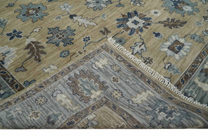 8x10 Traditional Beige and Gray Antique Style Floral Hand knotted Wool Area Rug - Tampa Home & Garden Store