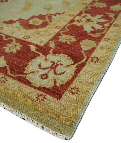 Alfombra persa antigua de lana, fina, anudada a mano, en tonos beige y óxido, 8x10 | AGR36