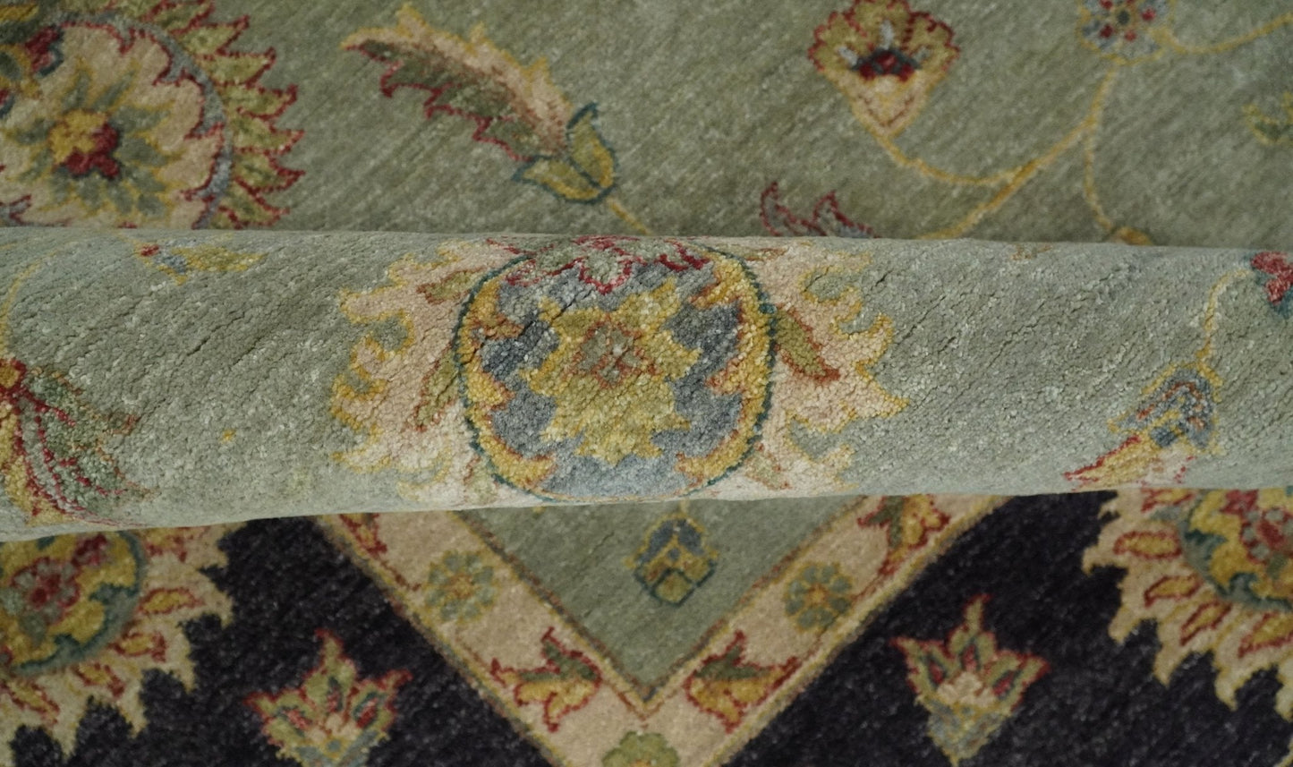 Alfombra persa tradicional vintage de lana fina anudada a mano, de 8 x 10 pulgadas, en tonos plateados y negros apagados | AGR45