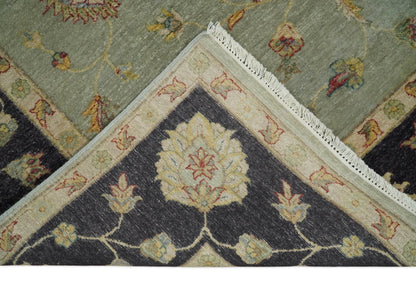 Alfombra persa tradicional vintage de lana fina anudada a mano, de 8 x 10 pulgadas, en tonos plateados y negros apagados | AGR45