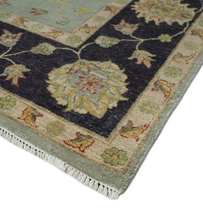 Alfombra persa tradicional vintage de lana fina anudada a mano, de 8 x 10 pulgadas, en tonos plateados y negros apagados | AGR45