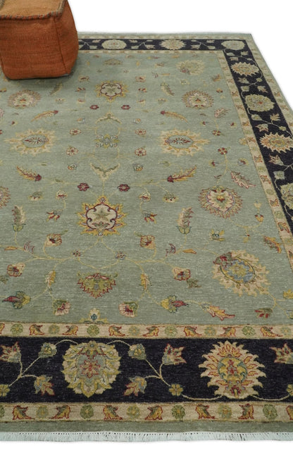 Alfombra persa tradicional vintage de lana fina anudada a mano, de 8 x 10 pulgadas, en tonos plateados y negros apagados | AGR45