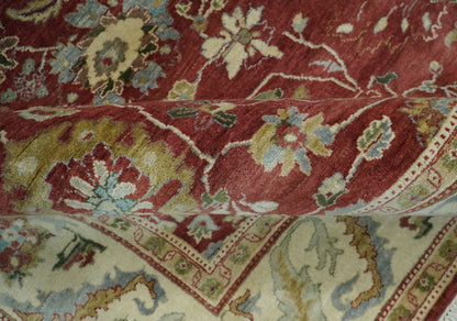 Alfombra antigua de lana persa tradicional, anudada a mano, de 8 x 10 pulgadas, en tonos óxido y marfil | AGR20