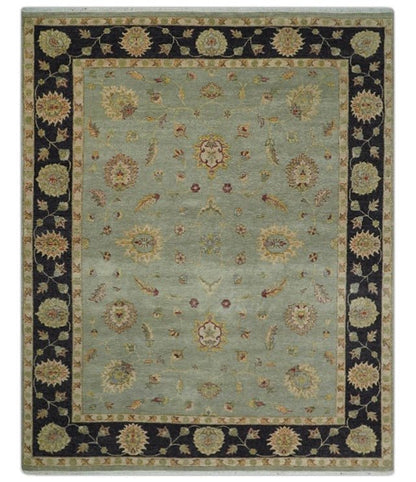 Alfombra persa tradicional vintage de lana fina anudada a mano, de 8 x 10 pulgadas, en tonos plateados y negros apagados | AGR45