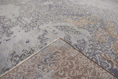 Alfombra de 8x10 | Moderna alfombra de viscosa mezclada con lana hecha a mano | TRD1634810