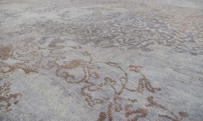 Alfombra de 8x10 | Moderna alfombra de viscosa mezclada con lana hecha a mano | TRD1634810