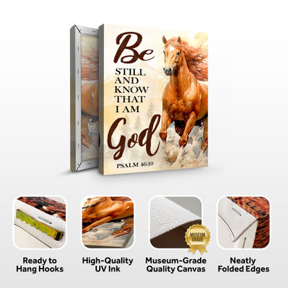 Be Still And Know That I Am God Psalm 46:10 faith sign canvas with horse by Tailored Canvases on Tampa Home & Garden Store