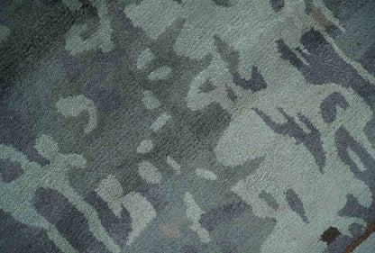 8x11 Gray, Silver and Brown Modern Abstract Hand Tufted wool and Art silk Area Rug - Tampa Home & Garden Store