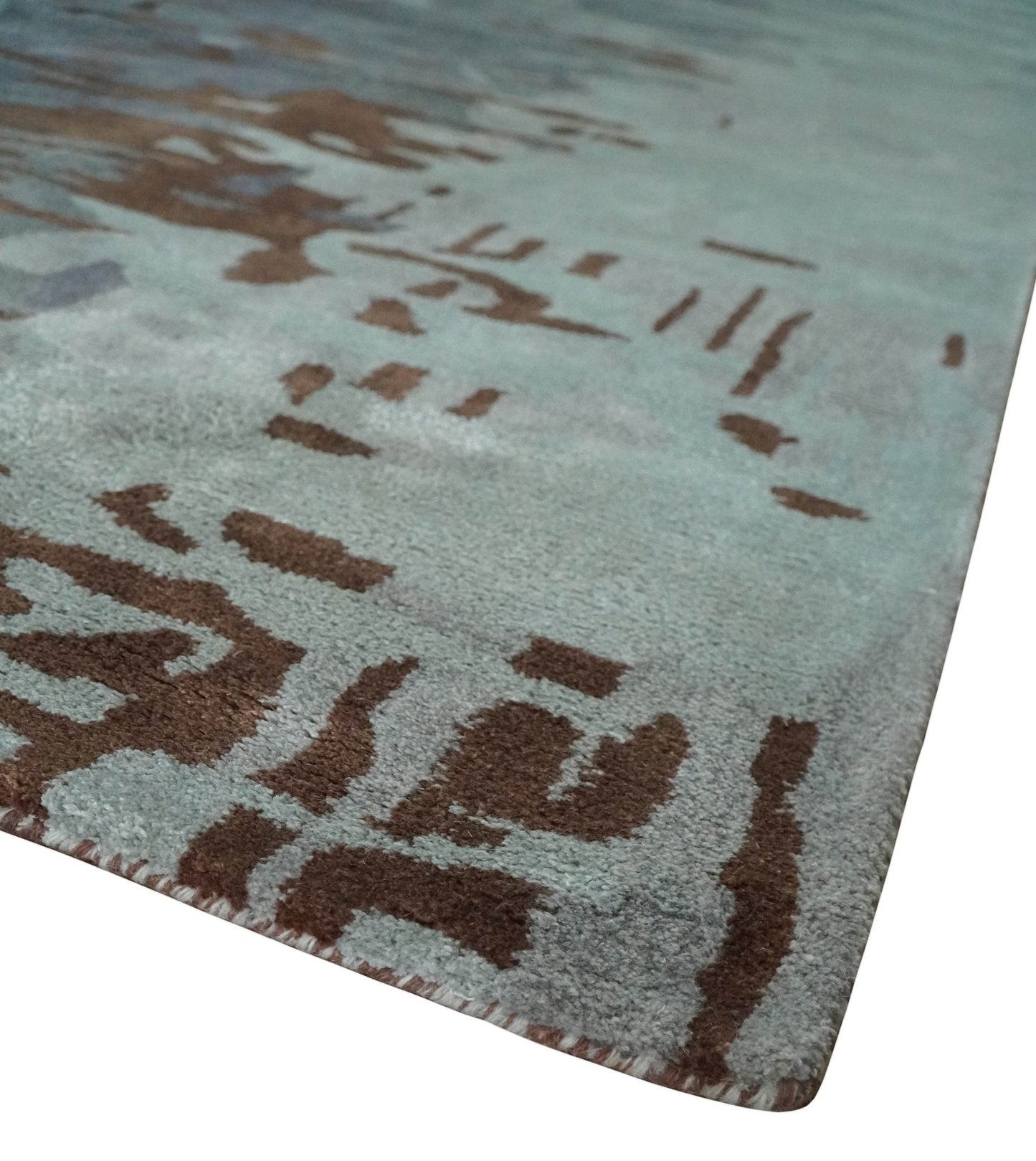 8x11 Gray, Silver and Brown Modern Abstract Hand Tufted wool and Art silk Area Rug - Tampa Home & Garden Store