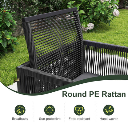 9 Pieces Patio Dining Set with Cushions for Yard Garden-Gray - Tampa Home & Garden Store