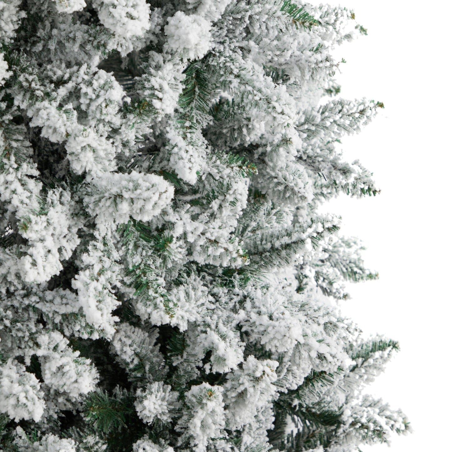 9’ Slim Flocked Montreal Fir Artificial Christmas Tree with 1860 Bendable Branches - Tampa Home & Garden Store