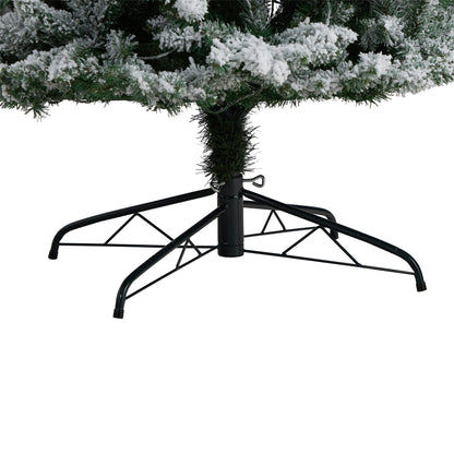 9’ Slim Flocked Montreal Fir Artificial Christmas Tree with 1860 Bendable Branches - Tampa Home & Garden Store
