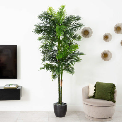9’ UV Resistant Artificial Double Robellini Palm Tree (Indoor/Outdoor) - Tampa Home & Garden Store