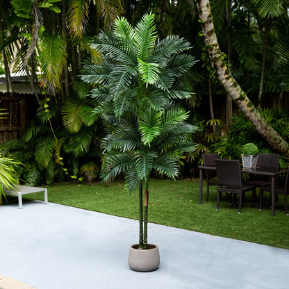 9’ UV Resistant Artificial Double Robellini Palm Tree (Indoor/Outdoor) - Tampa Home & Garden Store